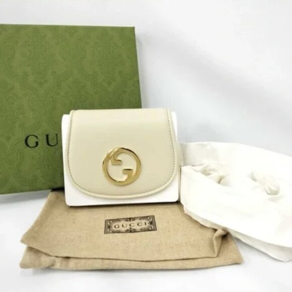 GUCCI Blondie Leather Mini Wallet On Chain CREAM NWT - Picture 13 of 13